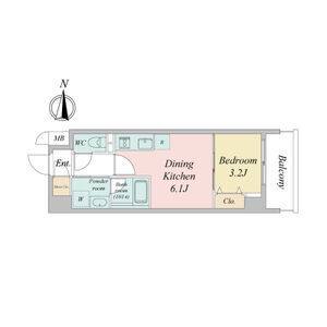 1DK 間取り図