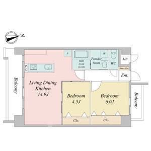 2LDK 間取り図